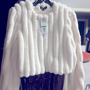 Soft white faux fur jacket
